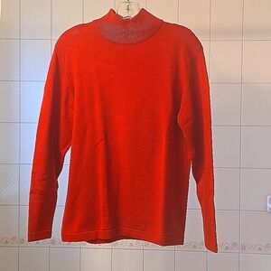 Red Evan Picone long sleeve mock neck sweater Small/Petite